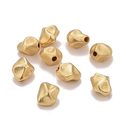 Настоящее золото 18K Латунные бусины, матовый стиль, крутить самородки, без кадмия, без никеля и без свинца, долговечный, реальный 18 k позолоченный, 7x6~6.5x5 мм, отверстие : 1 мм