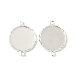 Посеребрённый Плоский контур с латунным контуром кабошона, стеллажное покрытие круглые пустые поддоны с окантовкой, долговечный, без свинца и без кадмия, 925 серебро покрытием, лоток : 16 мм, 23x18x2 мм, отверстие : 1.4 мм