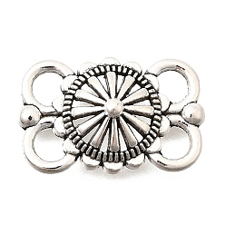 Цветок Тибетские звенья из сплава, соединительные подвески, античное серебро, цветок, 11x17x4.5 мм, отверстие : 3.5 мм
