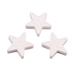 Белый Силиконовые бусины, DIY уход за ожерельем, звезда, белые, 30x30x9 мм