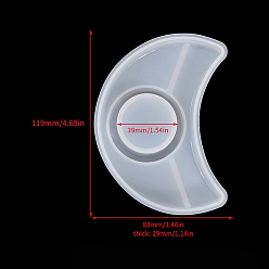 Луна Формы для подсвечников для чайных свечей, diy пищевые силиконовые формы, формы для литья цемента из смолы и гипса, луна, 11.9x8.8x2.9 см