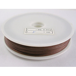 Saddle Brown Tiger Tail Wire, Nylon-coated Stainless Steel Wire, Saddle Brown, 0.38mm, about 164.04 Feet(50m)/roll