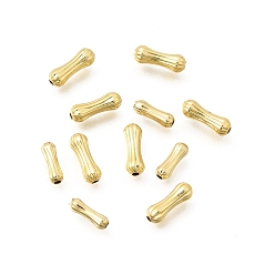 Золотой Латунные бусины, стойки покрытие, долговечный, без свинца и без кадмия, рифленый трубки, золотые, 9x3 мм, отверстие : 1 мм