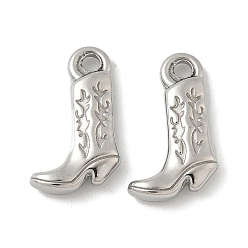 Нержавеющая Сталь Цвет 304 подвески из нержавеющей стали, ковбойский сапог, цвет нержавеющей стали, 21x13x4.5 мм, отверстие : 2.2 мм