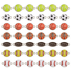 Mixed Shapes 42 шт. 7 стили спортивные шармы тематика шармы эмаль соединитель сплав, платиновые шариковые звенья, разнообразные, 20.5~23x9.5~20.5x1.5~3 мм, отверстие : 1.6~2.6 мм, 6 шт / стиль