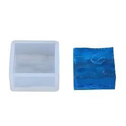 Blanco Moldes diy de silicona de forma cuadrada, moldes de resina, para resina uv, fabricación de joyas de resina epoxi, blanco, 36x36x17 mm, tamaño interno: 30x30 mm