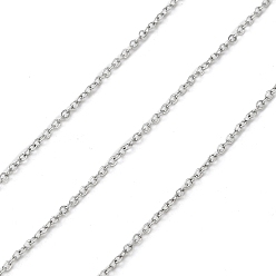 Нержавеющая Сталь Цвет Устойчив к потускнению 304 тросовая цепь из нержавеющей стали, несварные, с катушкой, цвет нержавеющей стали, 1x1x0.2 мм, около 328.08 футов (100 м) / рулон