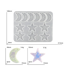 Луна Подвески своими руками в силиконовой форме, формы для литья смолы, для уф-смолы, изготовление изделий из эпоксидной смолы, белые, луна, 168x213x4 мм