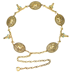 Античное Золото 1Цепочка из сплава в тибетском стиле с овальным и коровьим черепом, женская, для талии, живота и тела, античное золото , 615 мм