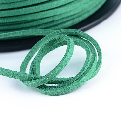 Medium Sea Green Faux Suede Cords, Faux Suede Lace, Medium Sea Green, 1/8 inch(3mm)x1.5mm, about 100yards/roll(91.44m/roll), 300 feet/roll