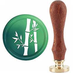 Бамбук Латунная восковая печать штамп с ручкой, для diy scrapbooking, бамбуковый узор, 89x30 мм