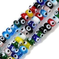 (52) Непрозрачная лаванда Ручной сглаза бусины бисер нитей, рондель, разноцветные, 5.5~6x3~4 мм, отверстие : 1.4 мм, около 40 шт / нитка, 5'' (12.7 см)