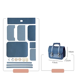 Стально-синий Набор сумок для наушников своими руками, включая материалы сумки из искусственной кожи, сумка-подкова с железной пряжкой, стальной синий, 4.6x6.5x2.5 см