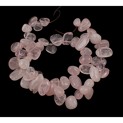 Quartz Rose Naturel a augmenté perles de quartz brins, 10x8mm, Trou: 1mm
