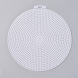 White Cross Stitch Mesh Board, Plastic Canvas Sheets, Flat Round, White, 154x147x1.5mm, Hole: 6x25mm