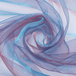 Темно-бирюзовый Ткань из полиэстера и органзы, для аксессуаров одежды, темные бирюзовый, 150~151x0.01 см, 5 м / шт