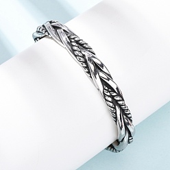 Античное Серебро Ретро 316 браслеты-манжеты из хирургической нержавеющей стали, античное серебро, внутренний диаметр: 2.44 дюйм (6.2 см)