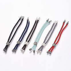 (52) Непрозрачная лаванда Изготовление браслета нейлонового шнура, с латунной фурнитурой , долговечный, без кадмия, без никеля и без свинца, древо жизни, разноцветные, 8-5/8 дюйм ~ 9-1/2 дюйм (220~240 мм), 3 мм, отверстие : 2.5 мм