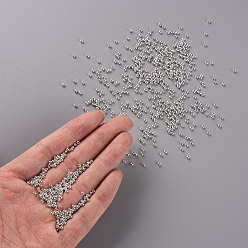 Silver 11/0 Grade A Round Glass Seed Beads, Dyed, Silver, 2.3x1.5mm, Hole: 1mm, about 48500pcs/pound