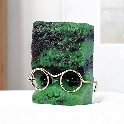 Рубин В Цоизита Натуральный рубин в цоизите, украшения для показа ежиков, в очках, украшение домашнего офиса, 30~40 мм