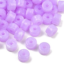 Violet Two-Color Opaque Acrylic Imitation Gemstone Beads, Column, Violet, 12x8mm, Hole: 3mm, about 526pcs/500g