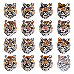 Тигр Фетровая ткань, нитки для вышивания, пришивные/приклеиваемые нашивки, аппликации из ткани, тигр, 88x72x2 мм