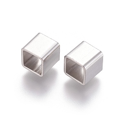 Нержавеющая Сталь Цвет Устойчивы к потускнению 304 бусины из нержавеющей стали, кубические, цвет нержавеющей стали, 8x8x8 мм, отверстие : 6.5x6.5 мм