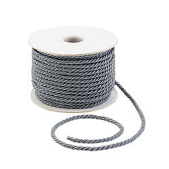 Gray Nylon Threads, Milan Cords/Twisted Cords, Gray, 3.0mm, about 27.34 yards(25m)/roll