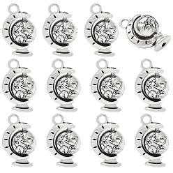 Античное Серебро 36 шт. подвески из сплава теллуриона в тибетском стиле, вращающиеся подвески, без кадмия и без свинца, античное серебро, 18x12x9 мм, отверстие : 2.5 мм