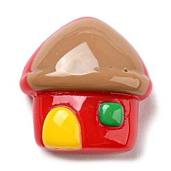 Дом Кабошоны из непрозрачной рождественской смолы, мультяшные кабошоны, дом, 13.5x13x6.5 мм