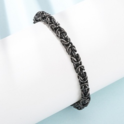 Античное Серебро 304 Браслеты из нержавеющей стали с византийскими цепями для женщин и мужчин, античное серебро, 8.66 дюйм (22 см)