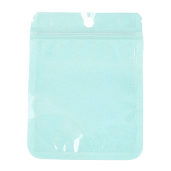 Бирюза Прямоугольные пластиковые пакеты Инь-Янь с застежкой-молнией, многоразовые упаковочные пакеты, мешок с самоуплотнением, бирюзовые, 12x9x0.02 см, отверстие : 8 мм, односторонняя толщина: 2.5 мил(0.065мм)