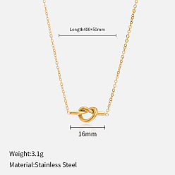 Другие 304 ожерелья с подвесками из нержавеющей стали для женщин, золотые, узел, 15.75 дюйм (40 см), Кулон : 16 мм