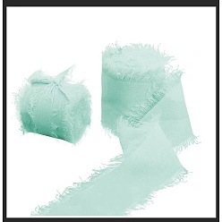 Нектар 5м полиэфирная шифоновая лента, Лента с необработанными краями для изготовления ювелирных бантов своими руками, Подарочная упаковка, нектар, 1-5/8 дюйм (40 мм), около 5.47 ярдов (5 м) / рулон