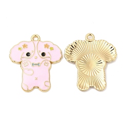 Pink Подвески из эмали и сплава, без кадмия, без никеля и без свинца, золотые, собачий шарм, розовые, 28x24.5x2 мм, отверстие : 1.6 мм