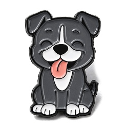 Серый Эмалевые значки в виде бульдога, булавки для лацканов из сплава для одежды рюкзака, серые, 30.5x21.5 мм