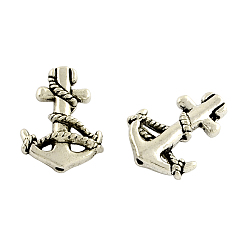 Античное Серебро Сплавочные подвески тибетского стиля, без кадмия и без свинца, якорь, античное серебро, 18.5x13.5x4.5 мм, Отверстие : 1 мм , около 700 шт / 1000 г