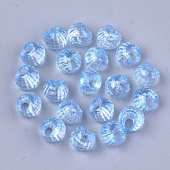 Cornflower Blue Transparent AS Plastic Charms, Suzumaru Beads, Faceted, Round, Cornflower Blue, 10x10x9mm, Hole: 3mm, about 1350pcs/500g