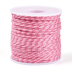 Ярко-Розовый 50м плетеный полиэфирный шнур, с пластиком для животных, для изготовления ювелирных изделий, круглые, ярко-розовый, 2 мм, около 54.68 ярдов (50 м) / рулон