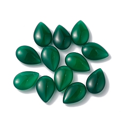 Dark Green Natural Green Onyx Agate Beads, No Hole/Undrilled, Dyed & Heated, Teardrop, Dark Green, 17.5x12x5mm