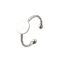 Нержавеющая Сталь Цвет 304 компоненты манжетного кольца из нержавеющей стали, простые настройки кольца пэда, плоско-круглые, цвет нержавеющей стали, круглый : 8 мм, внутренний диаметр: регулируемый