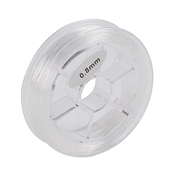 Прозрачный Круглая японская эластичная хрустальная нить, эластичная нить для бисера, для изготовления эластичного браслета, прозрачные, 0.8 мм, около 12.02 ярдов (11 м) / рулон