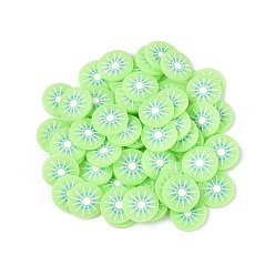 Kiwi Fruit Кабошоны из полимерной глины ручной работы с фруктами, ногтей декоративные аксессуары, киви, 4.5~6x3.5~6x0.2~1 мм, Около 52630 шт / 1000 г