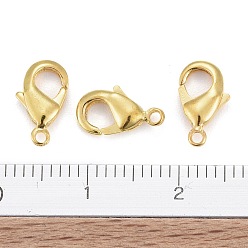 Golden Brass Lobster Claw Clasps, Parrot Trigger Clasps, Cadmium Free & Nickel Free & Lead Free, Golden, 10x5x3mm, Hole: 1mm