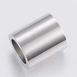 Stainless Steel Color Tarnish Resistant 304 Stainless Steel Tube Beads, Stainless Steel Color, 14x12mm, Hole: 9mm