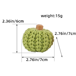 Желто-Зеленый Хэллоуин тканые украшения из тыквы из полиэстера, для машины, вечеринка, украшения для домашнего рабочего стола, желто-зеленый, 70x70x60 мм