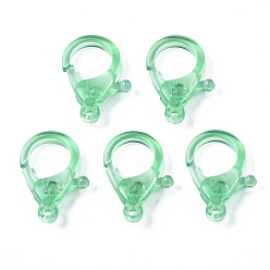 Средний Морско-зеленый Прозрачные акриловые застежки в виде когтей лобстера, средний морской зеленый, 25.5x18x6 мм, отверстие : 1.8 мм
