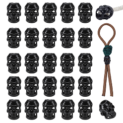 Черный 40 бусины из сплава шт., череп, чёрные, 15x11x11 мм, отверстие : 4.5~7 мм