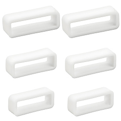 Белый 30шт 3 стили прямоугольник силиконовый фиксатор пряжка держатель ремешки для часов удерживающий обруч замена застежка для часов ремешок, белые, 21~25x8.5~9x5.5~7 мм, внутренний диаметр: 5.5x18.5~22.5 мм, 10 шт / стиль