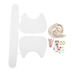 Mixed Color DIY Plastic Knitting Crochet Bag Making Kits, Handmade Saddlebags, Mixed Color, 2.2~51.9x1.15~29.5x0.15~1.65cm, 17pcs/set